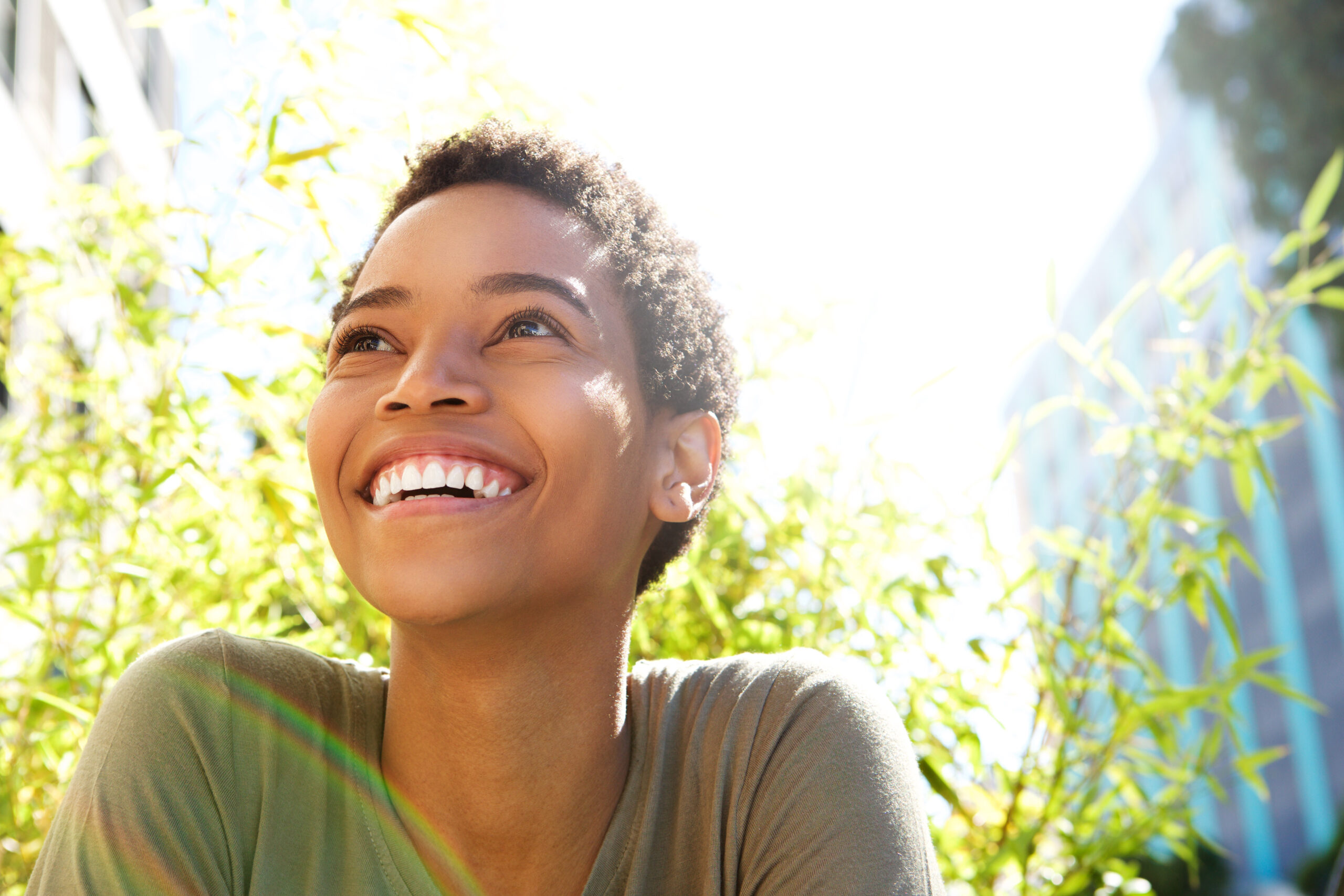 Woman outside enjoying the day. Woman outside enjoying the day.
